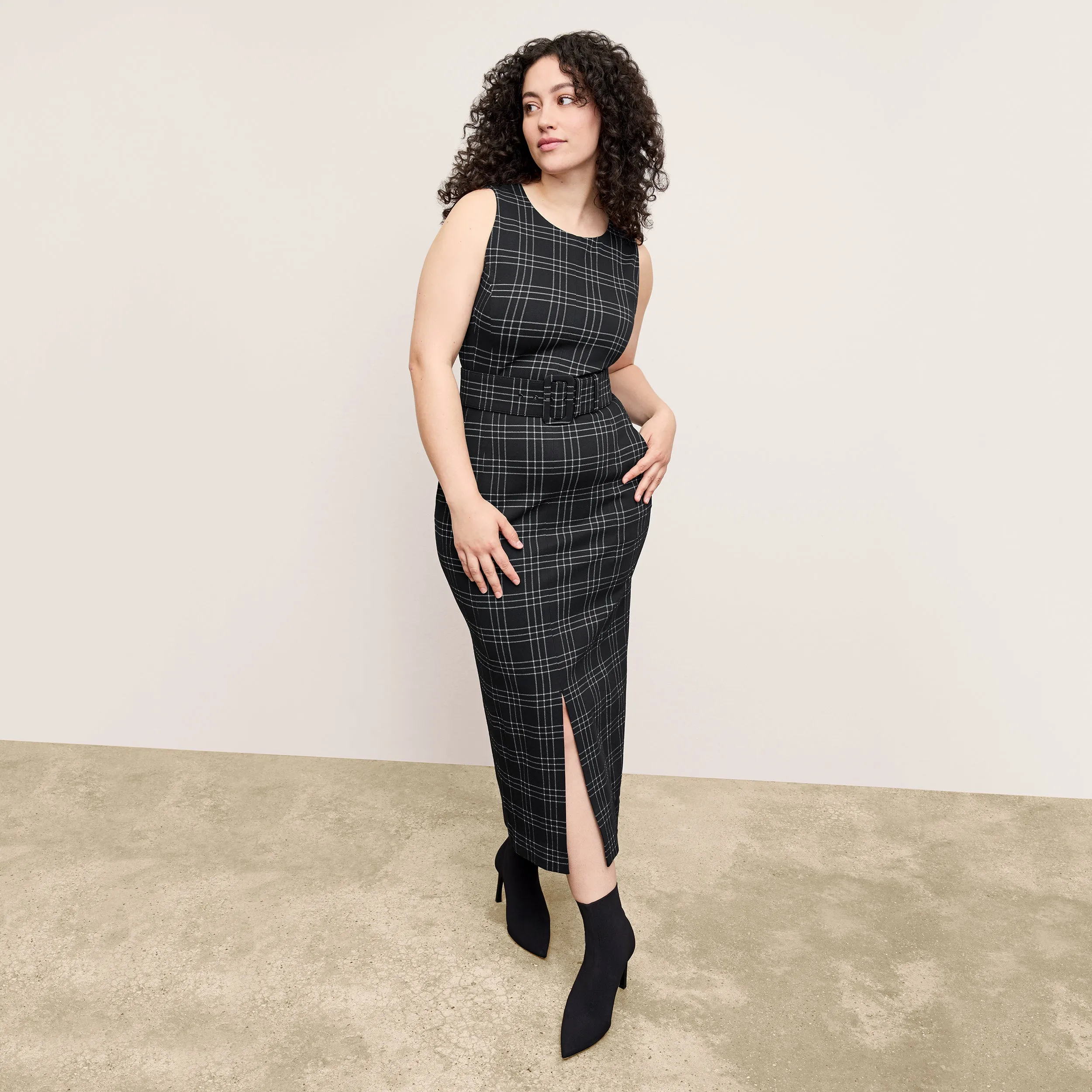 Ashtin Dress - Knit Suiting :: Plaid AthleisureCompatible