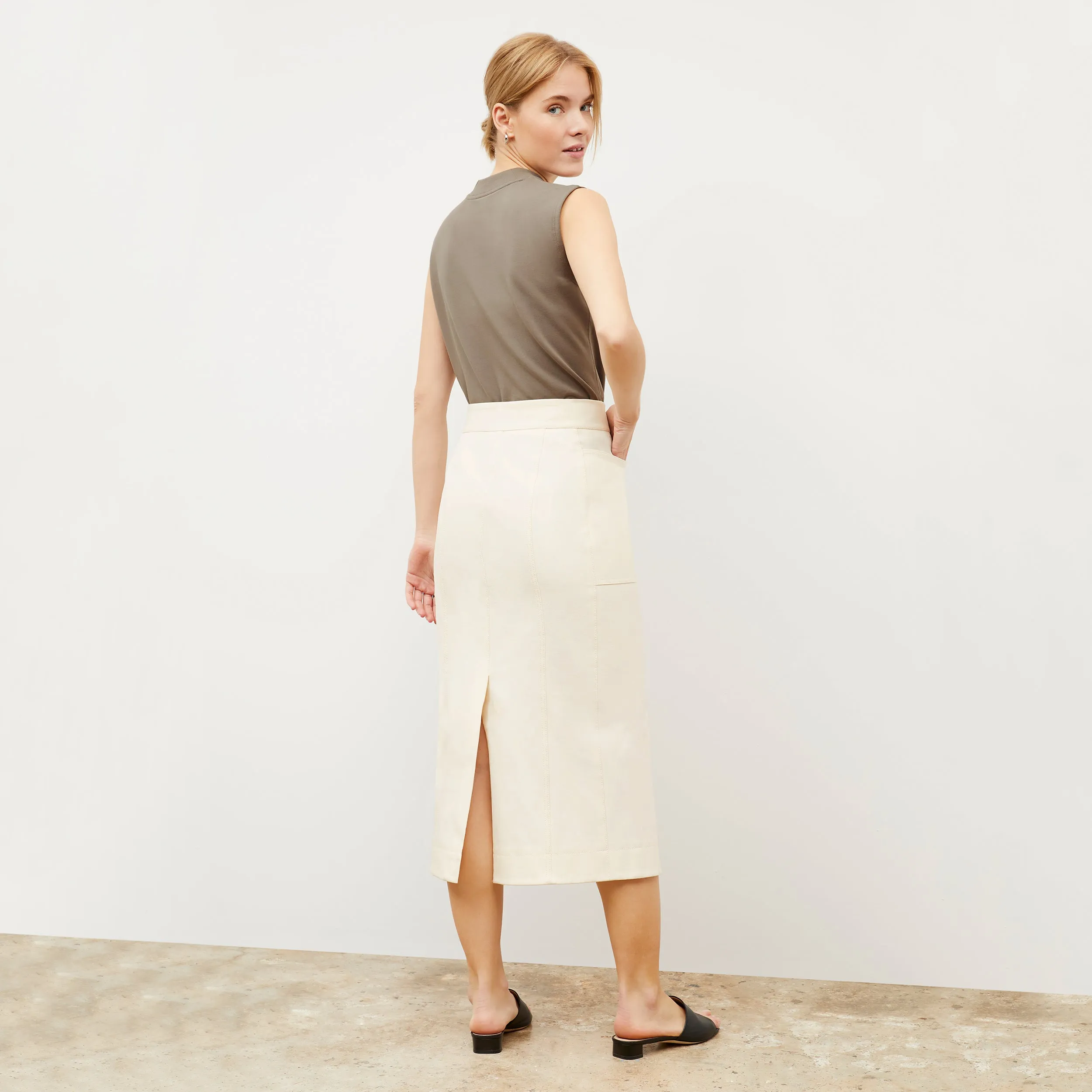 Lane Skirt - Eco Better Than Denim :: Tusk LowProfileSeams NonChafe Tag Placement