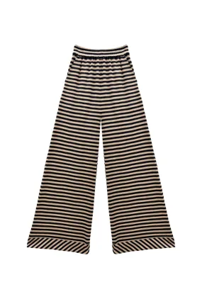 Modern Design SAMPLE - BURU x Val Wide Leg Knit Trouser - Taupe & Black Knit