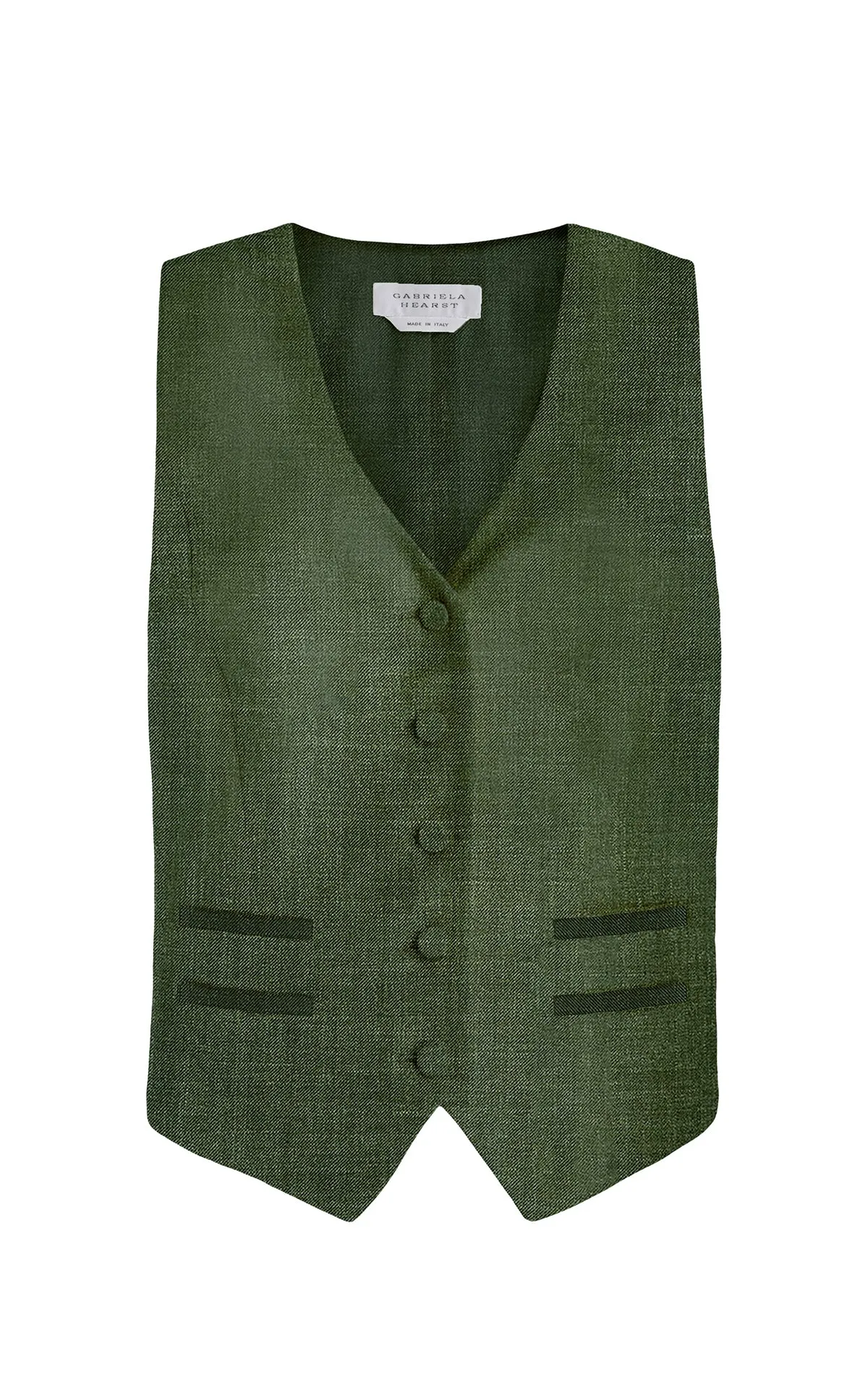 MidweightKnit Breathable Ventilation Coleridge Vest in Olive Virgin Wool Silk with Linen