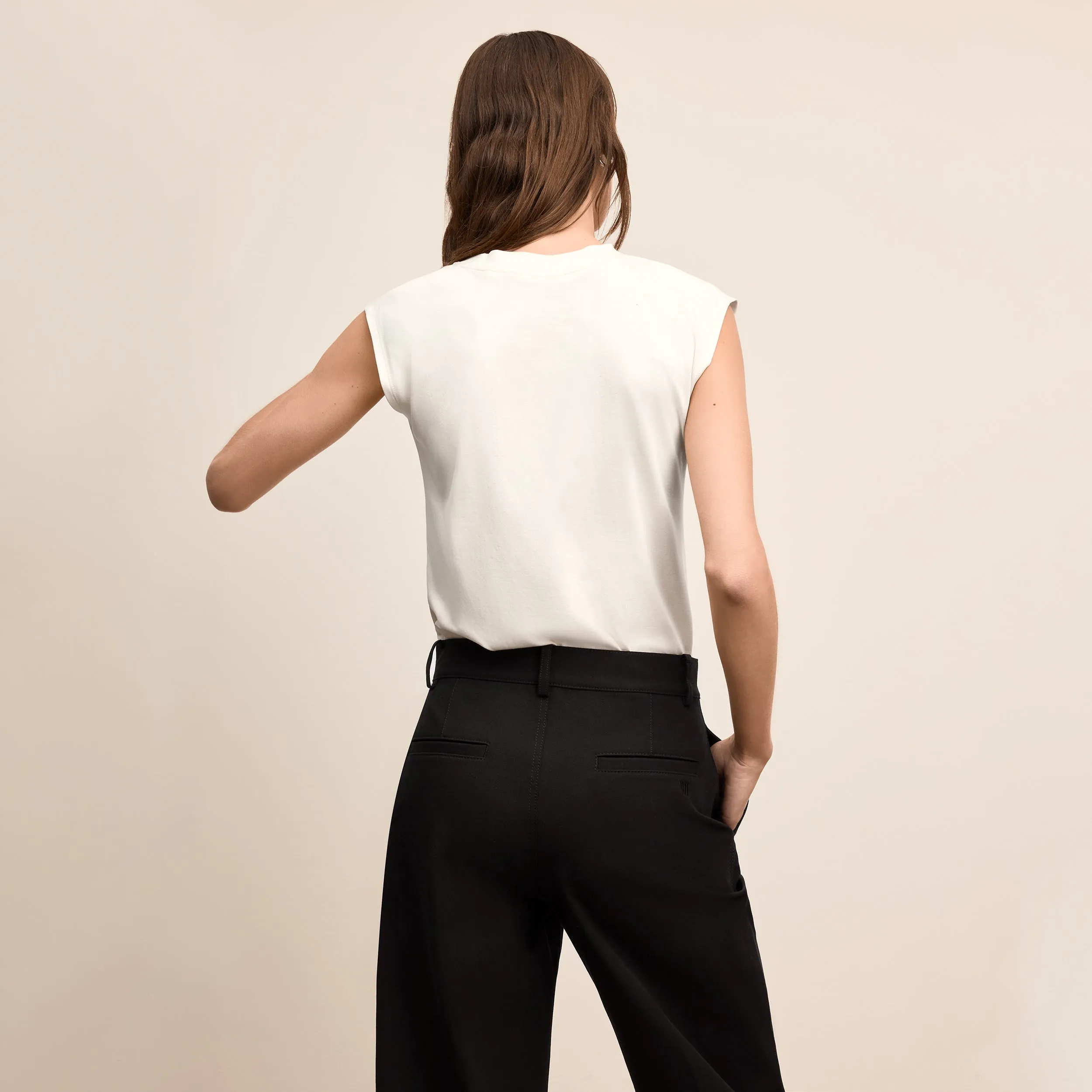 AntiPilling Technology TearResistant Alina Muscle Tee - Organic Pima Cotton :: Ivory