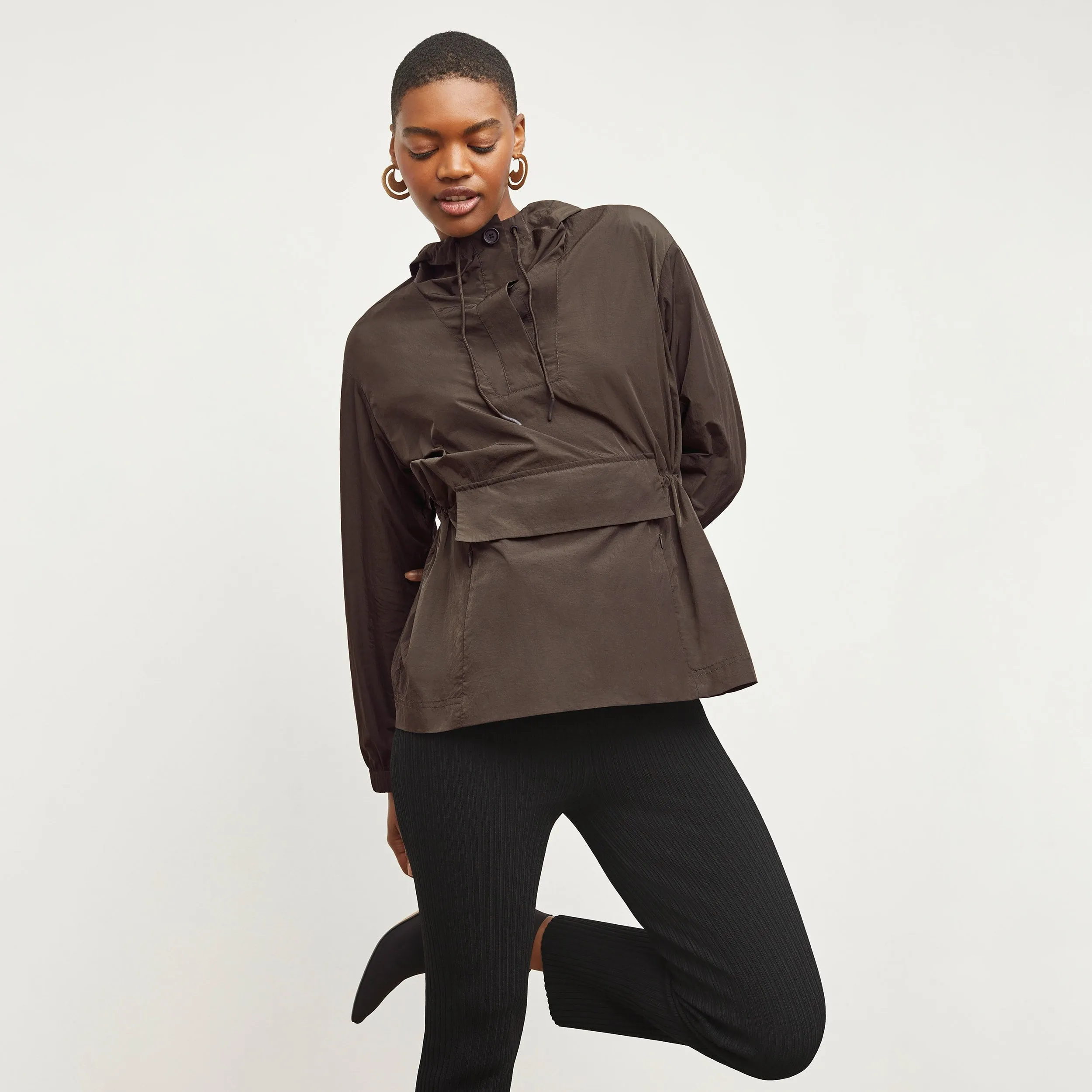 Bound Seam Edges Chic Style Britt Parka - AirTech :: Dark Moss