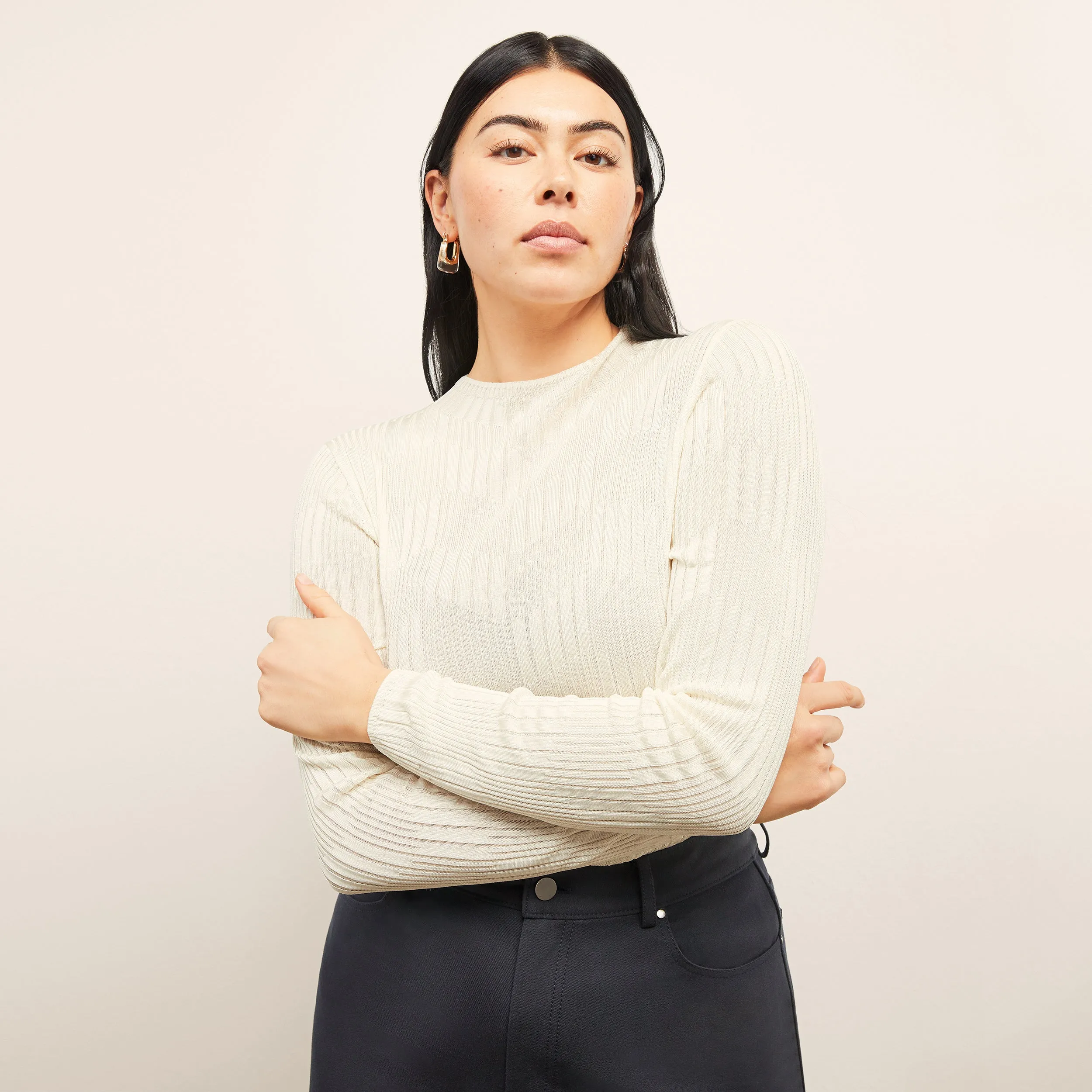 Brodie Top - Cascade Knit :: Ivory MoistureManagement System Lightweight Material