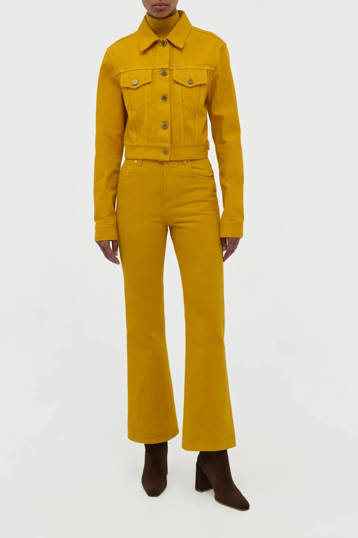 Easy Fit Bronte Jacket in Golden Birch Recycled Cotton Denim