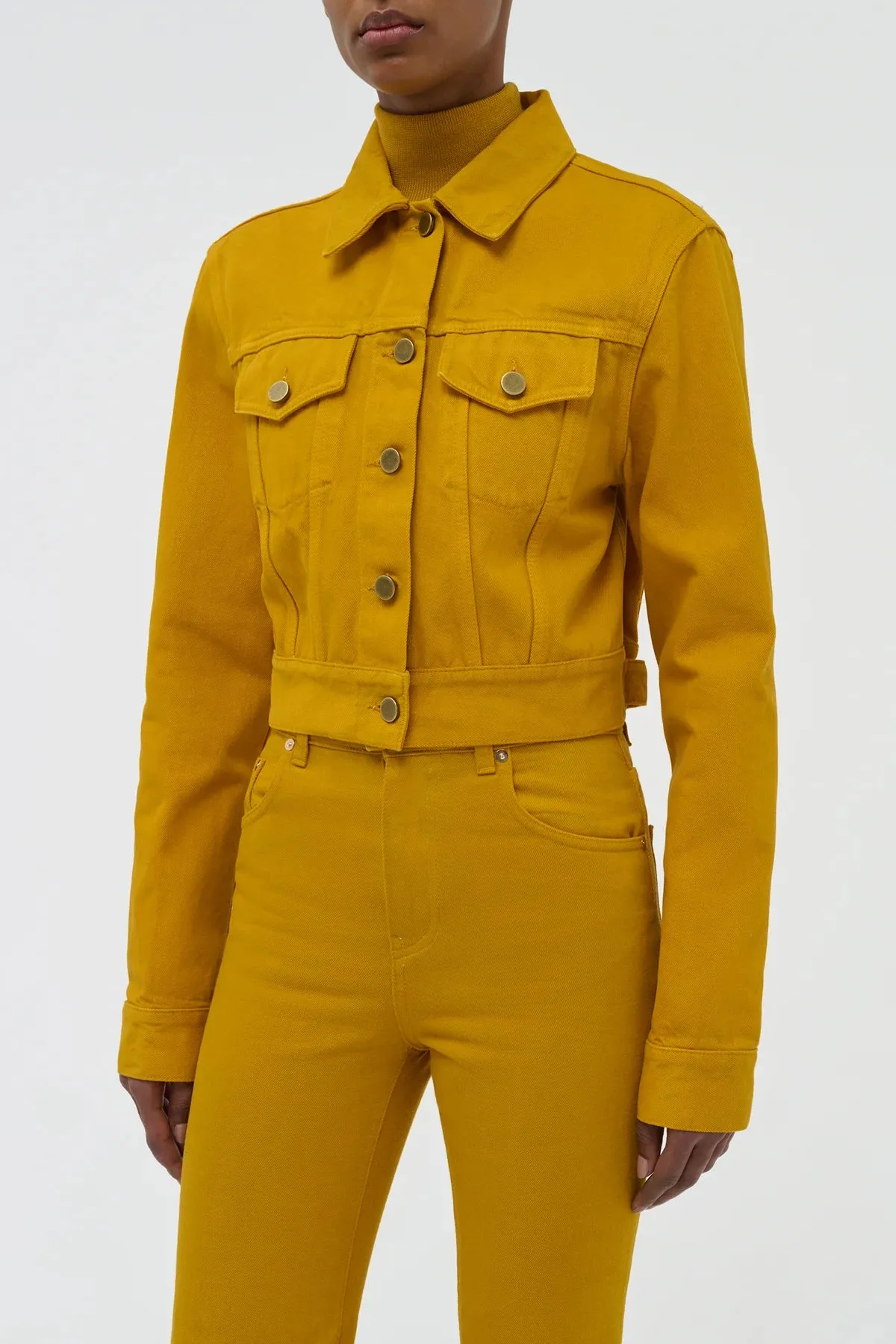 ZeroWaste Construction Bronte Jacket in Golden Birch Recycled Cotton Denim