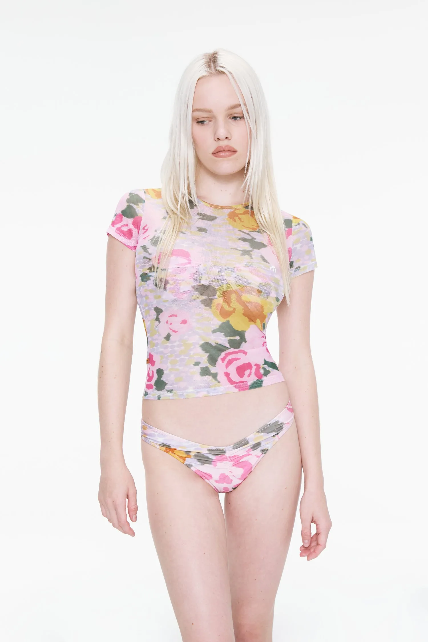 ZipperedPockets Durable Double Stitching BAMBI BIKINI BOTTOM - NEON FLORAL