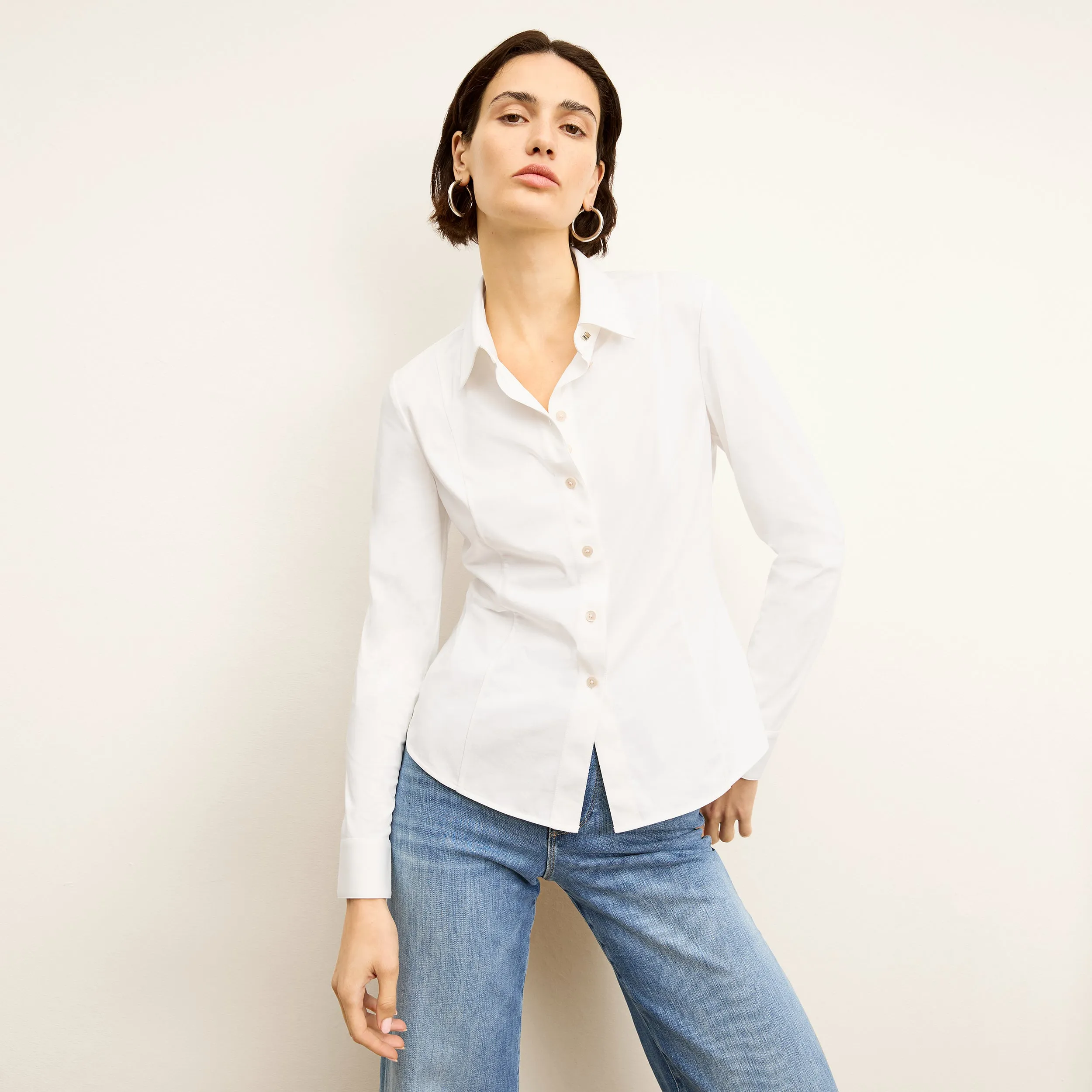 Clemens Flex Shirt - Knit Poplin :: White elegant design