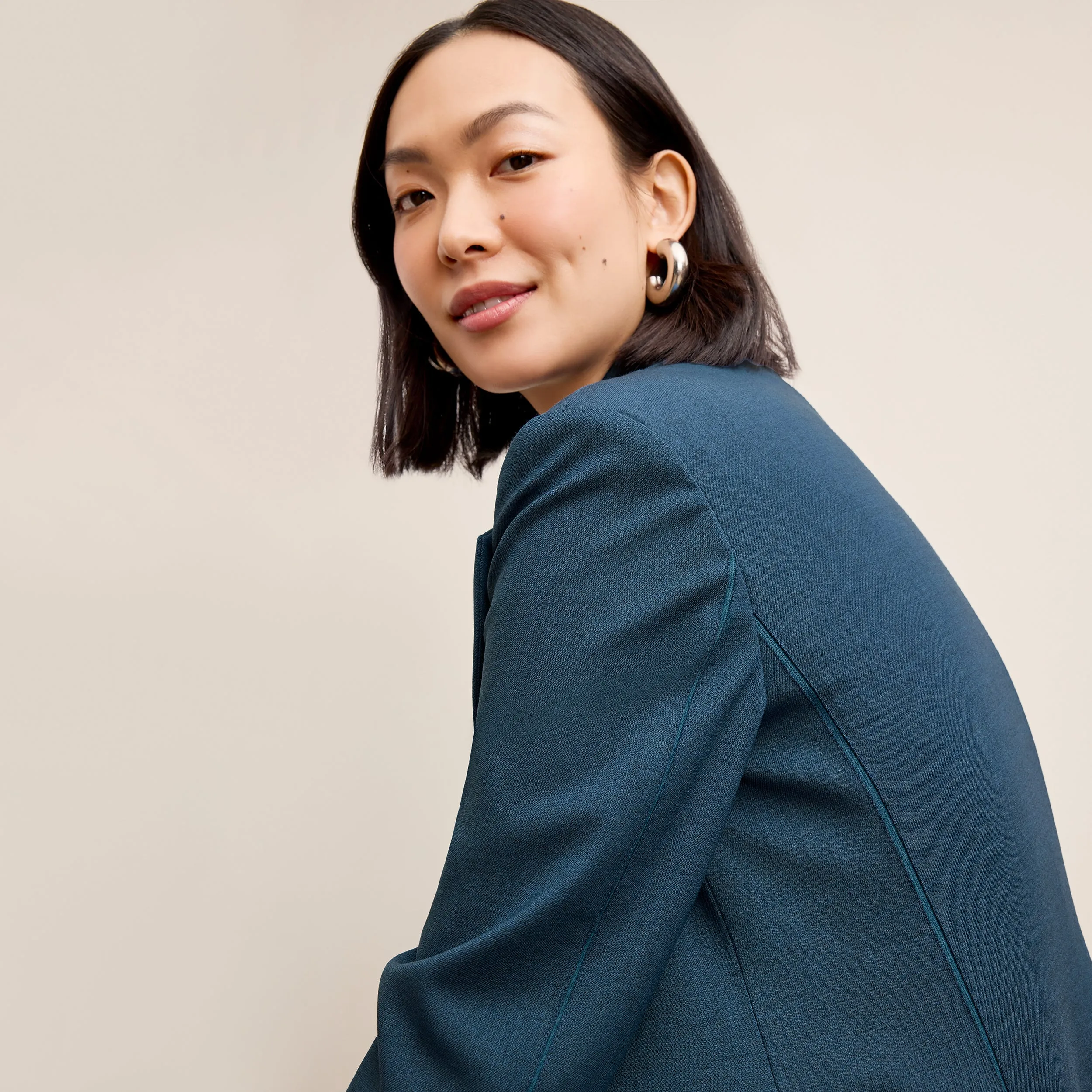 Brushed Fleece Interior Rossi Executive Blazer - Wool Twill :: Bluebell FrictionResistant Fabric