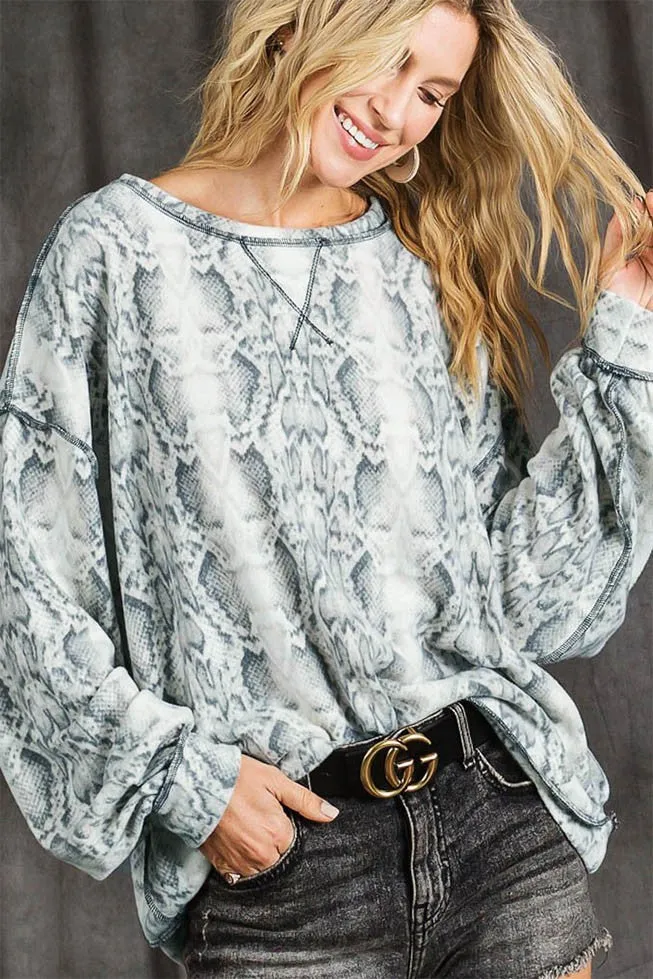 SweatGuard Lining BT1722-10 | SNAKESKIN PRINTED FRENCH TERRY WITH OUT