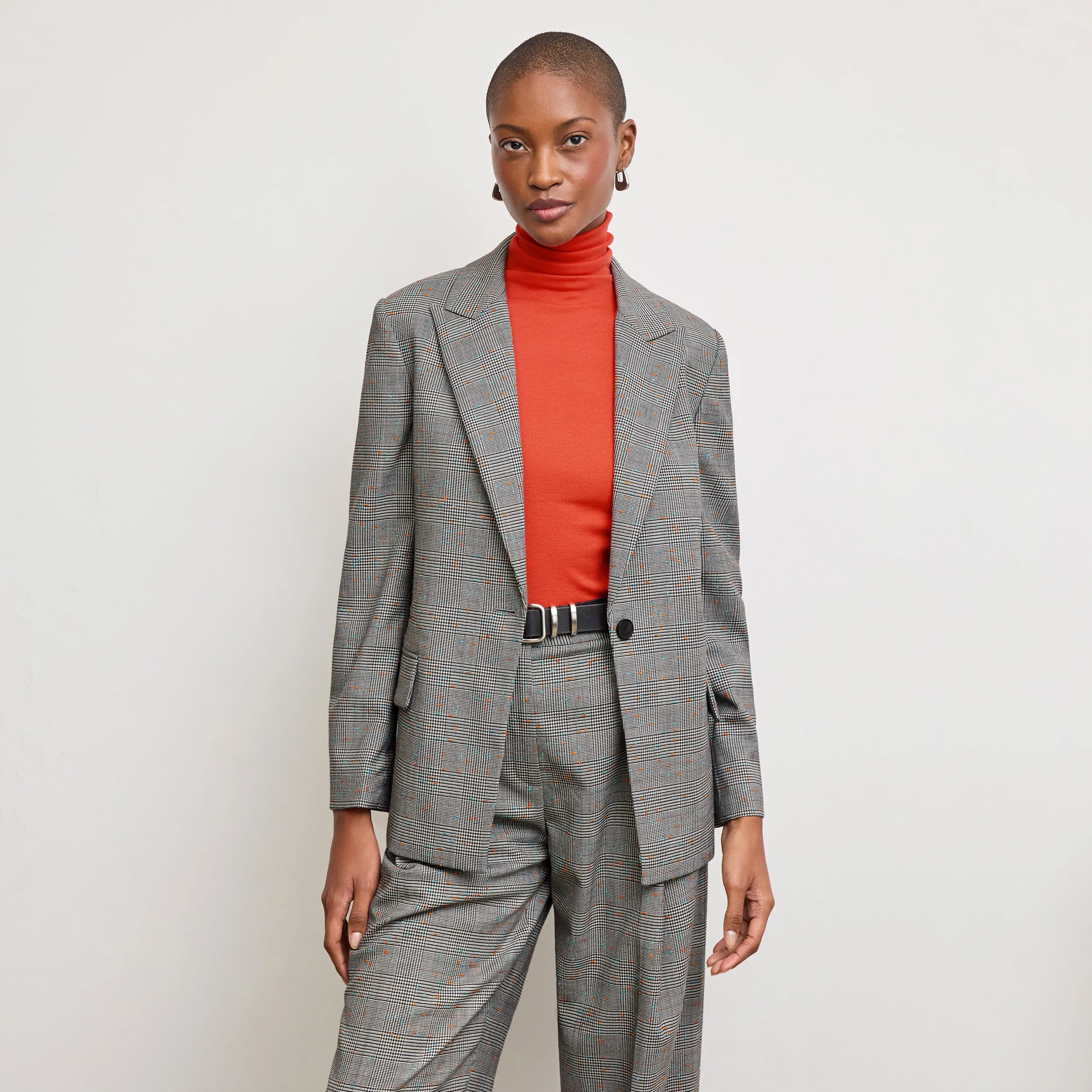 Breathable mesh design Tyner Director Blazer - Sharkskin :: Mixed Check Convertible Sleeve Adaptation