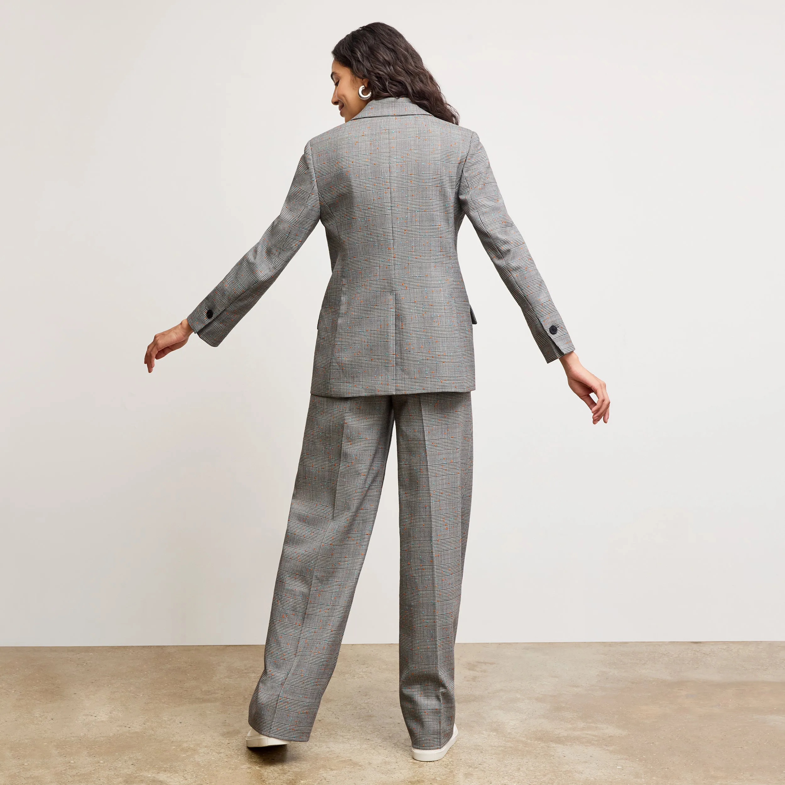 Tyner Director Blazer - Sharkskin :: Mixed Check Anti Pilling Treatment