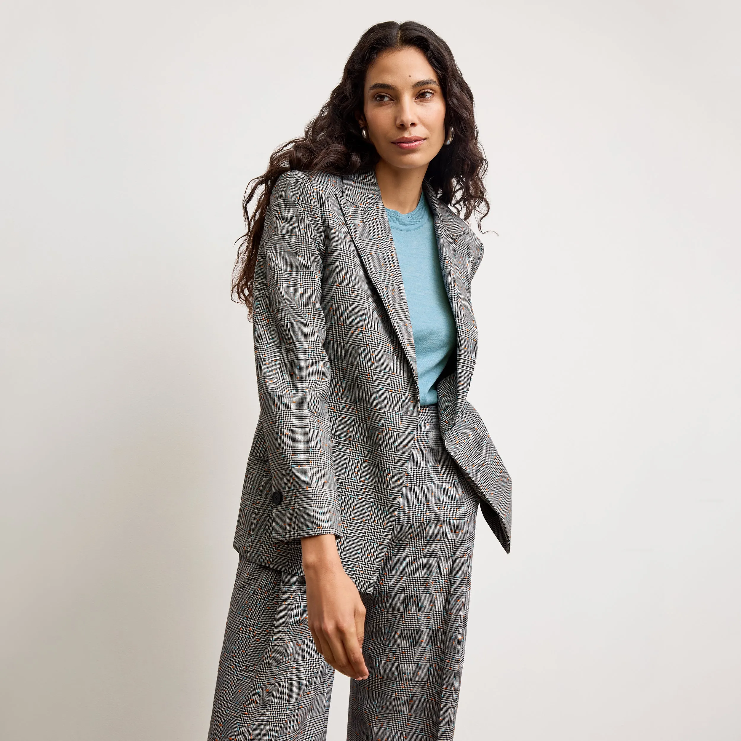 Tyner Director Blazer - Sharkskin :: Mixed Check Variable Tension Adjustment