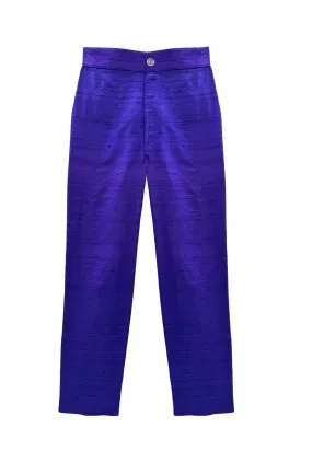 Elastic Cuff Buru x Kristin Kennedy Cropped Cigar Pant - Violet Silk