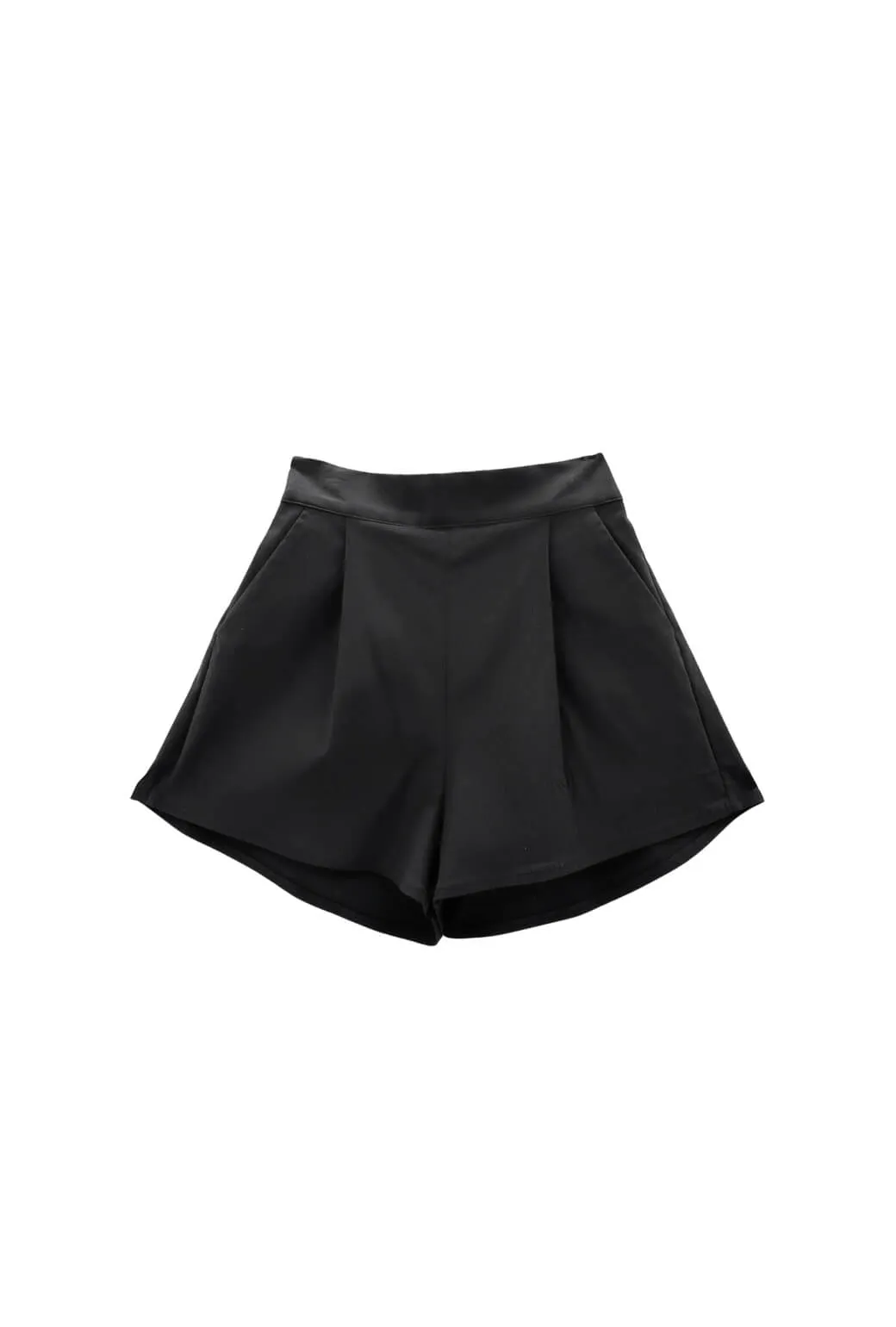 Buru x Kristin Kennedy Flat Front Everyday Shorts - Black Reinforced Neckline Detail
