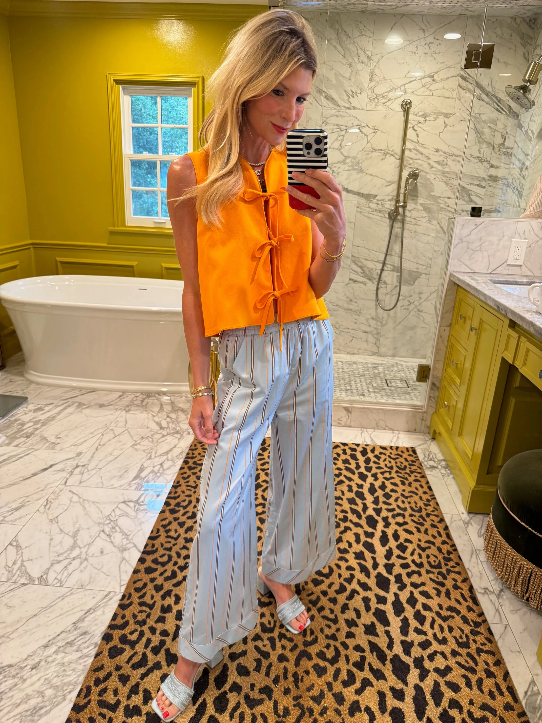 Buru x Megan Stokes  The Fife Vest - 2.0 Orange Linen Autumn Ready