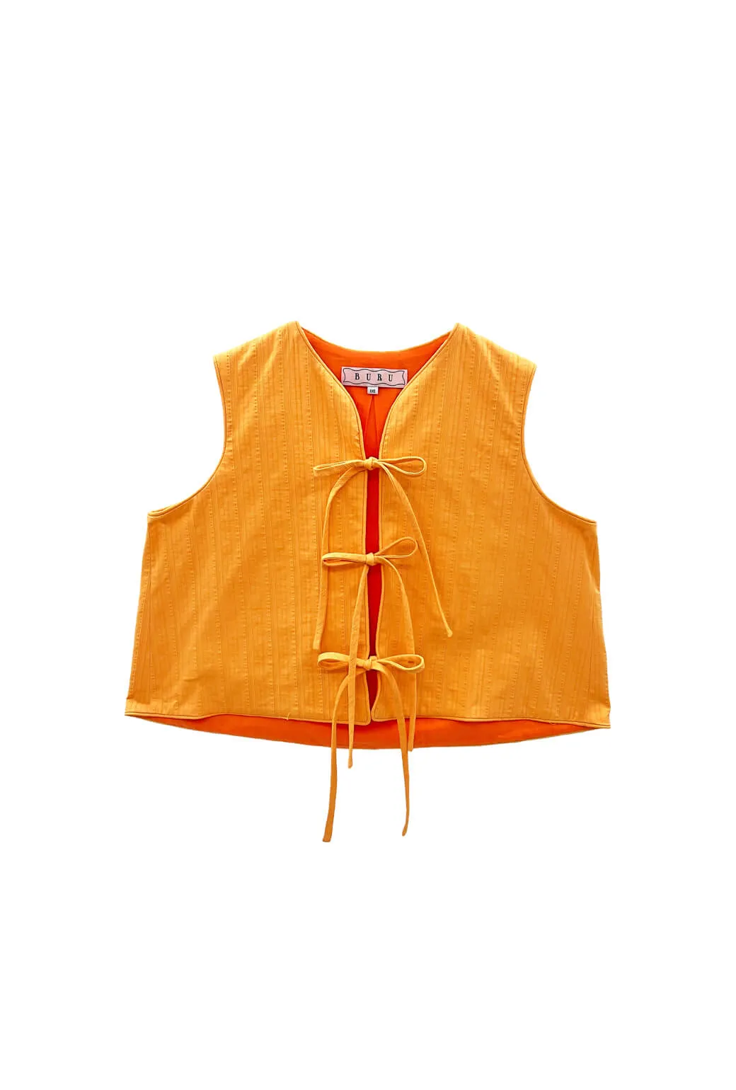 Tear Resistant Material Buru x Megan Stokes  The Fife Vest - Orange Faille