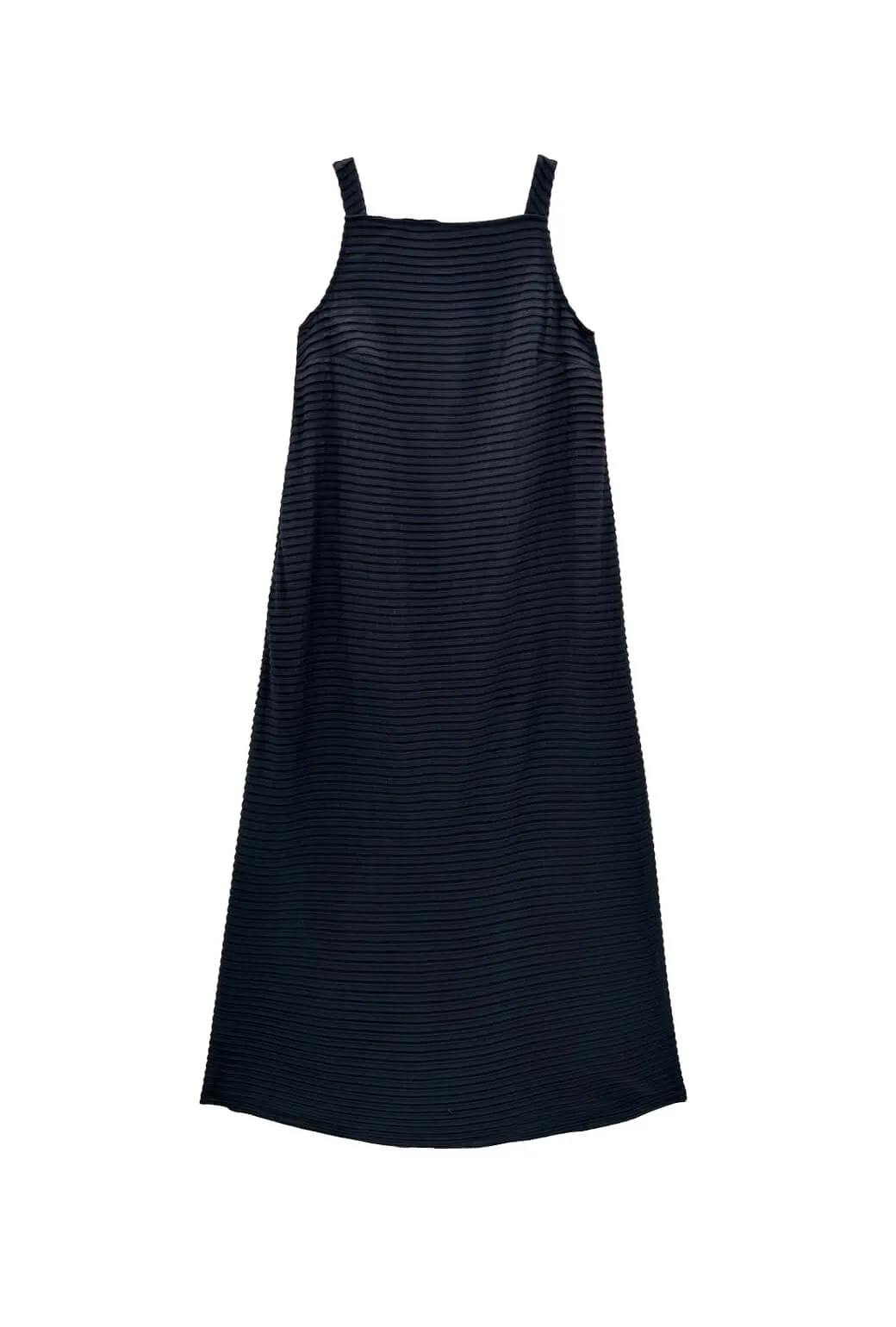 MinimalistSilhouette Buru x Megan Stokes The Megan MIDI Dress - Black Pintuck Knit