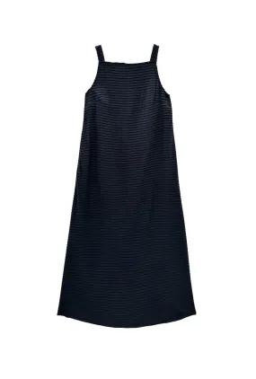 MinimalistSilhouette Buru x Megan Stokes The Megan MIDI Dress - Black Pintuck Knit