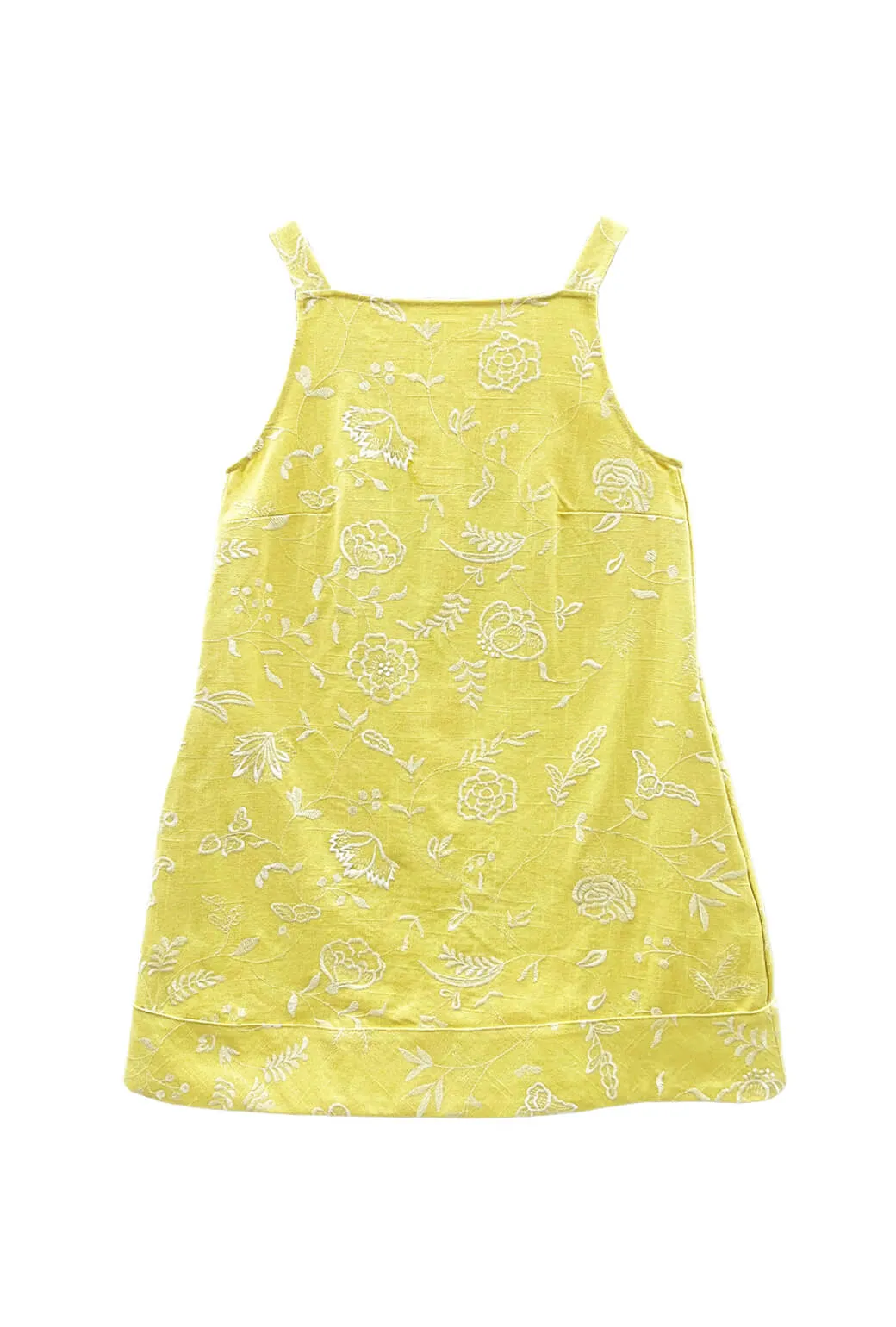 StretchComfort Airflow Mesh Insert Buru x Megan Stokes The Megan MINI Dress - Yellow Linen Embroidery