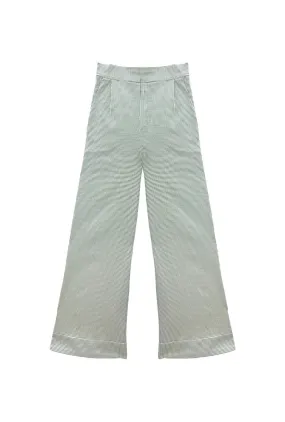 Fresh Fit Timeless Look Buru x Old Soul Etiquette Flat Front Trousers  - Green Squares Twill