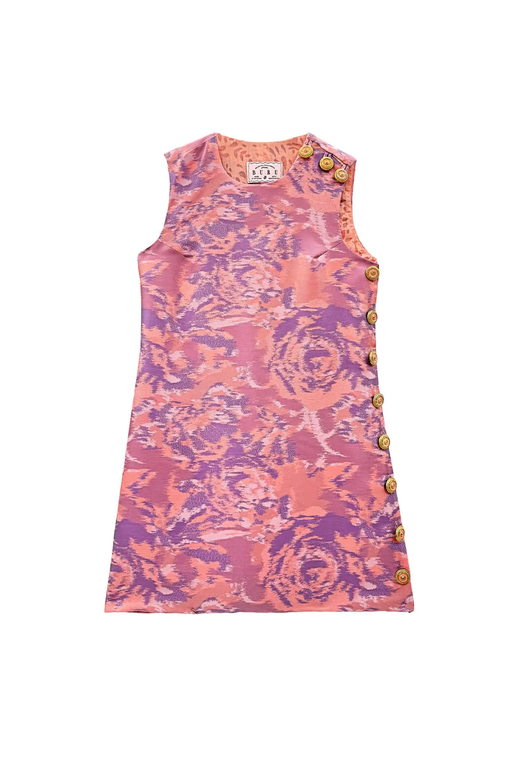 RaglanSleeve AntiPillingSurface Buru x Old Soul Etiquette Jackie Dress - Lilac Abstract Flamestitch