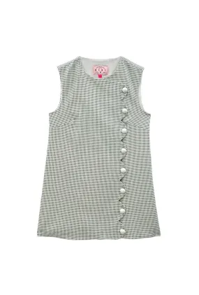 Buru x Old Soul Etiquette Scallop Tunic - Green Squares Twill DoubleStitched Construction