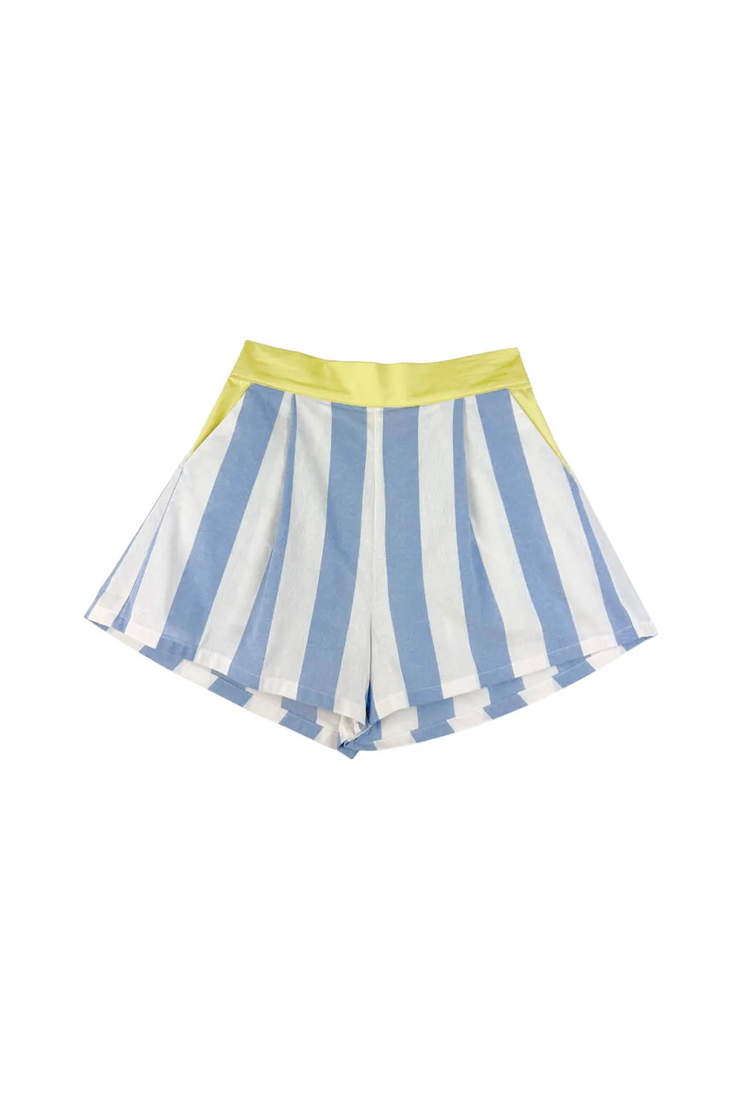 BURU x PBL Flat Front Everyday Shorts - Cabana Stripe Smooth Fabric Adjustable Fit