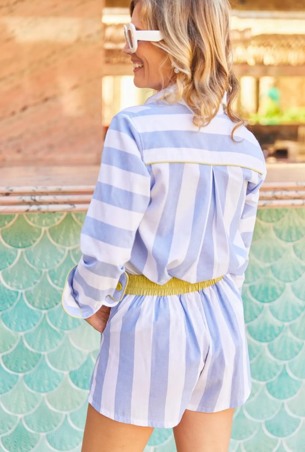 Flex Foam Inserts BURU x PBL Flat Front Everyday Shorts - Cabana Stripe