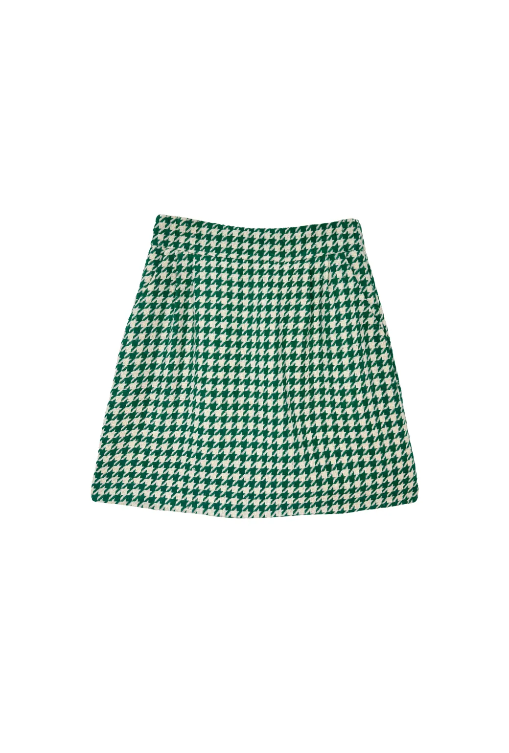 Buru x Tori Mellott Maggie Mini Skirt - Green Houndstooth High Durability Thread