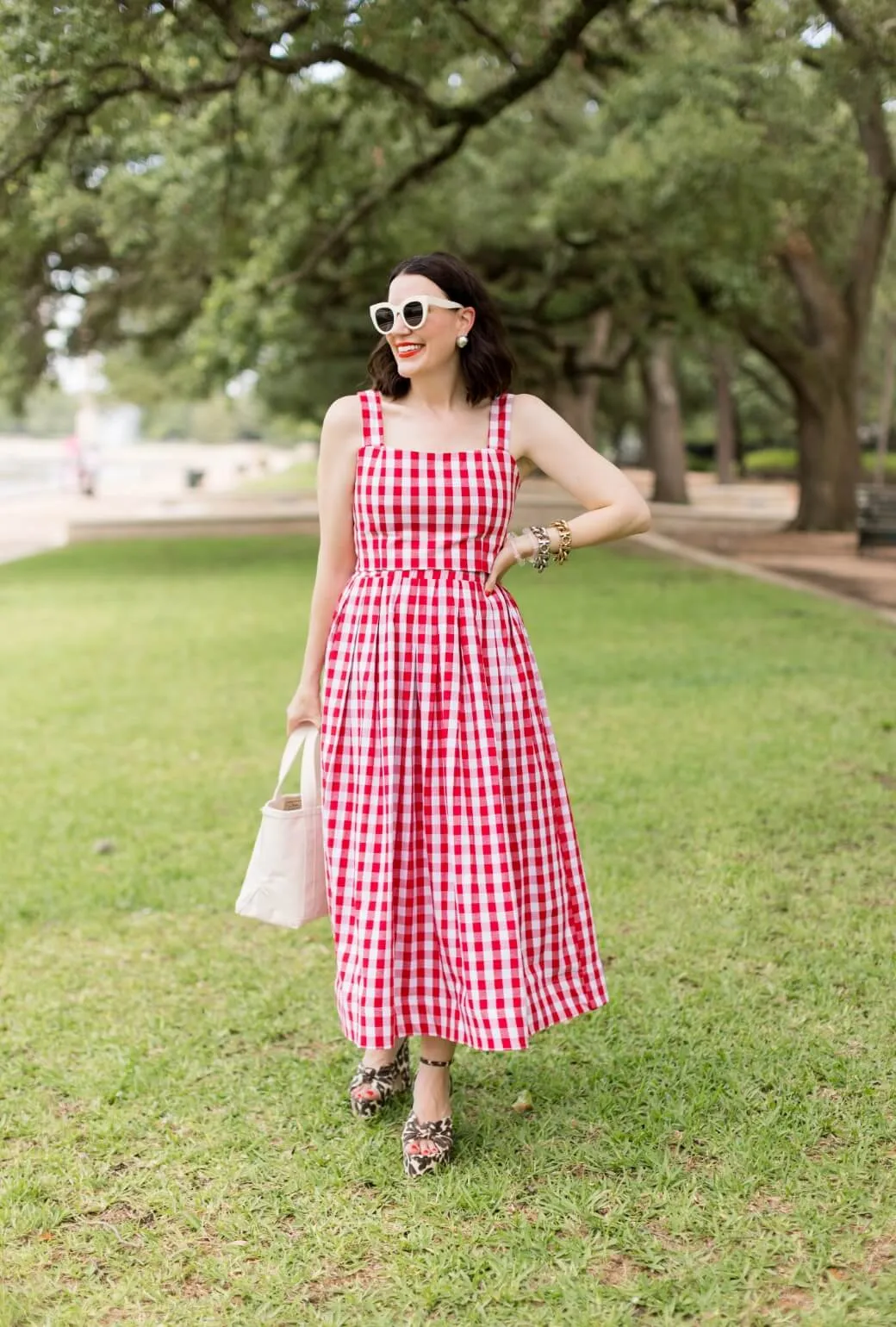 Buru x Val The Gen Skirt - Red Gingham Blackout fabric Tear Resistant Weave