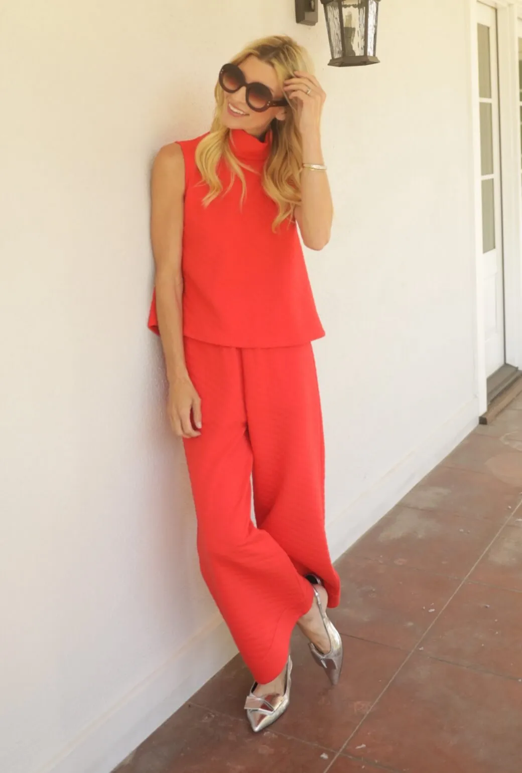 Buru x Val Wide Leg Knit Trouser 2.0 - Rouge Quilted Knit Low Profile Design