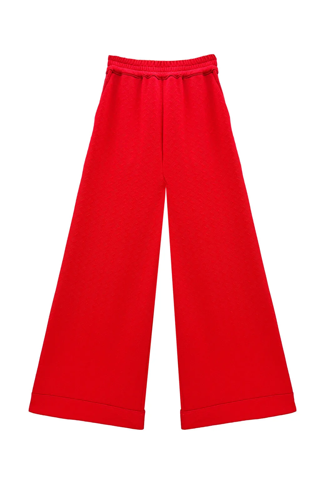 TaglessCollars Buru x Val Wide Leg Knit Trouser - Rouge Jacquard Knit