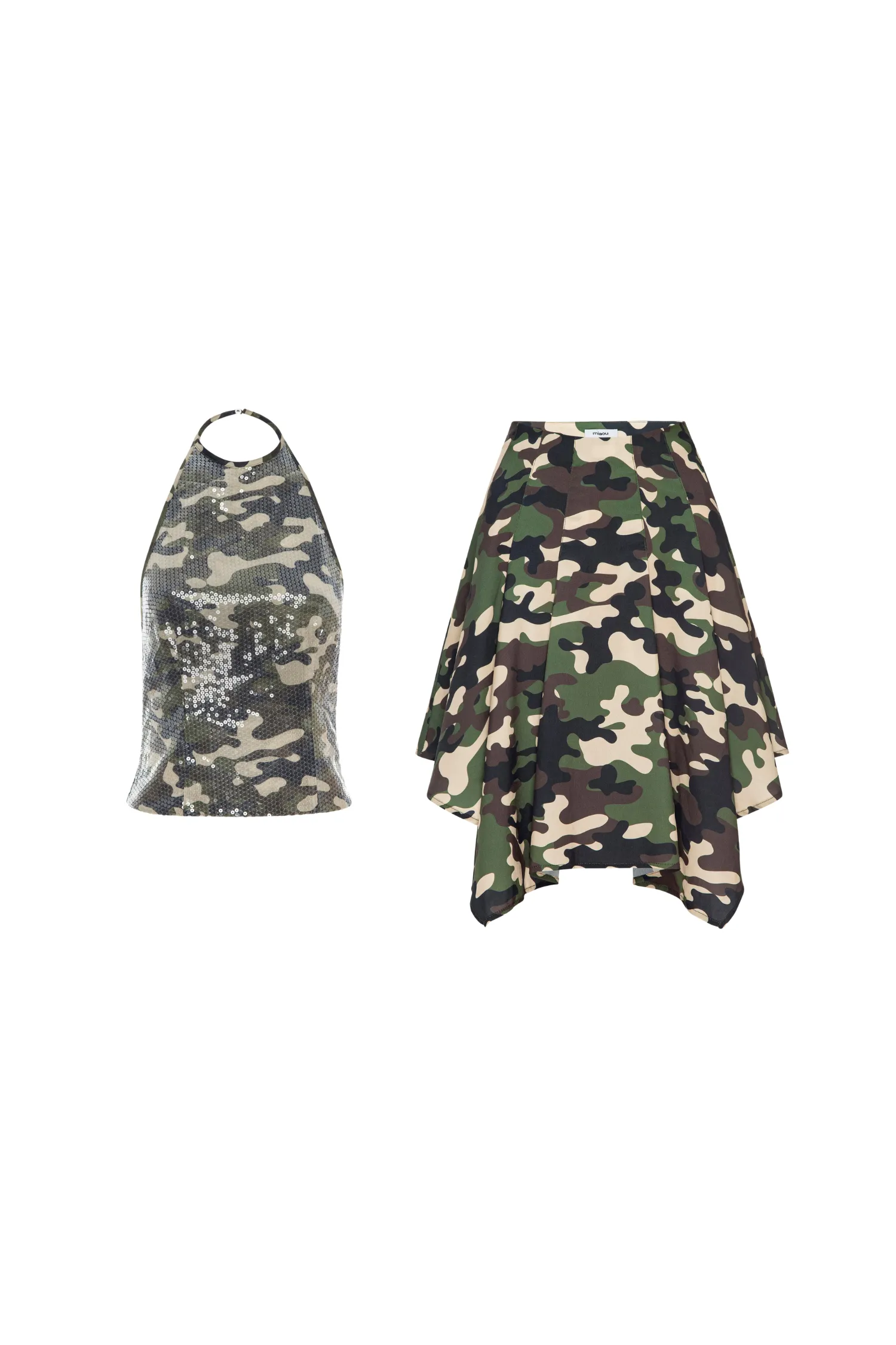 NATALIA TOP   TY SKIRT - CAMO BoxySilhouette ReflectiveDetails