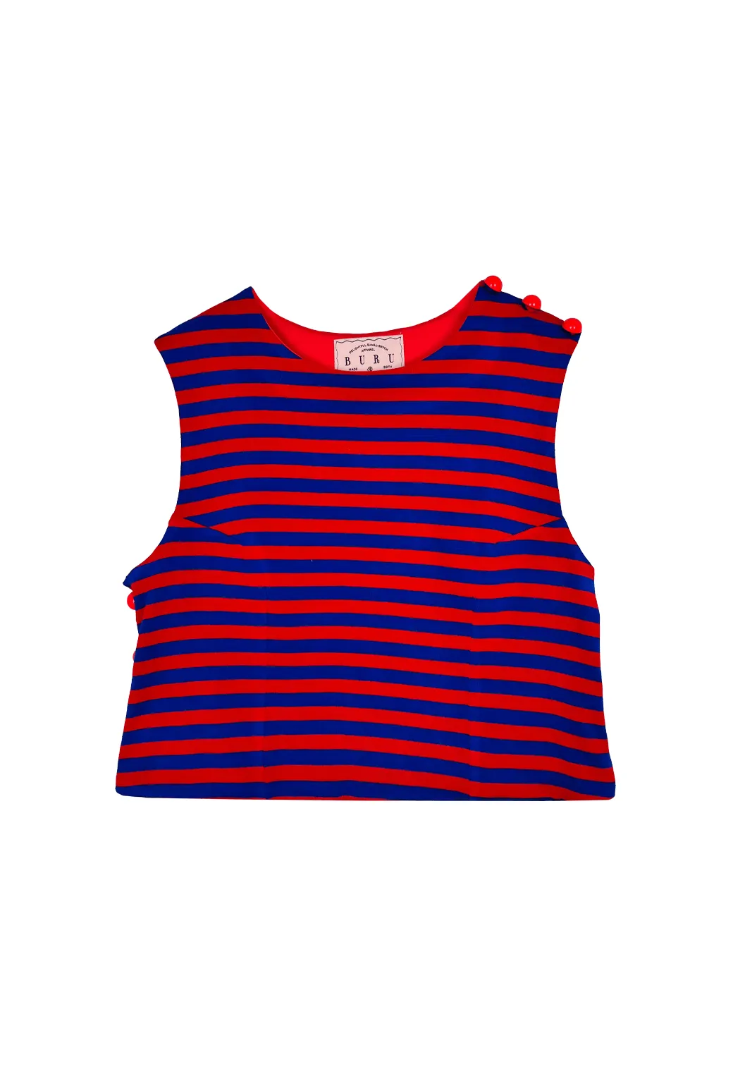 SlipResistant Button Box Top - Red & Blue Stripe