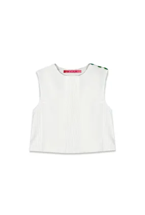 Button Box Top - White Pin Tuck AbrasionResistant Edging