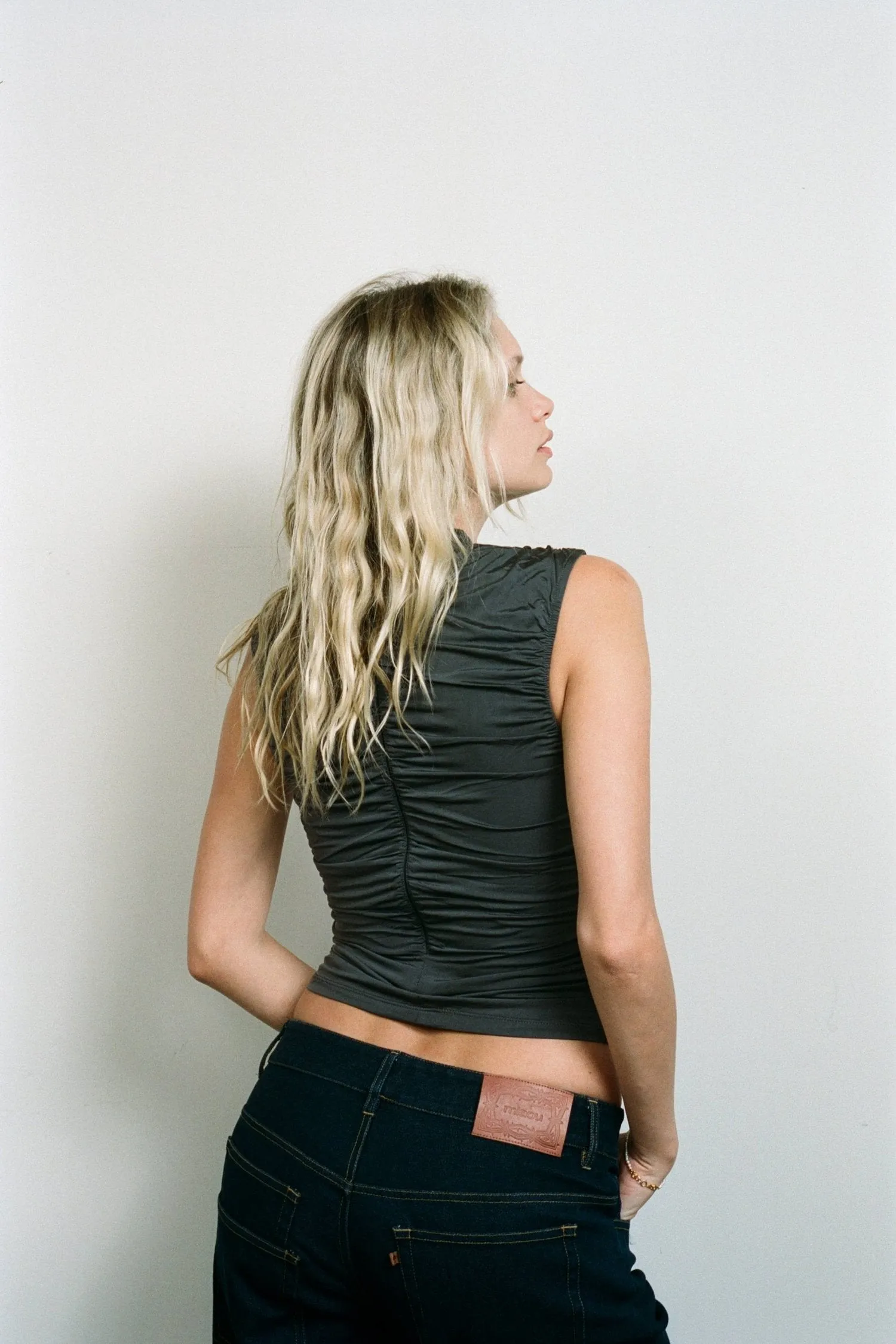 CAM TOP - SLATE VEGAN SILK NonScratchyLining