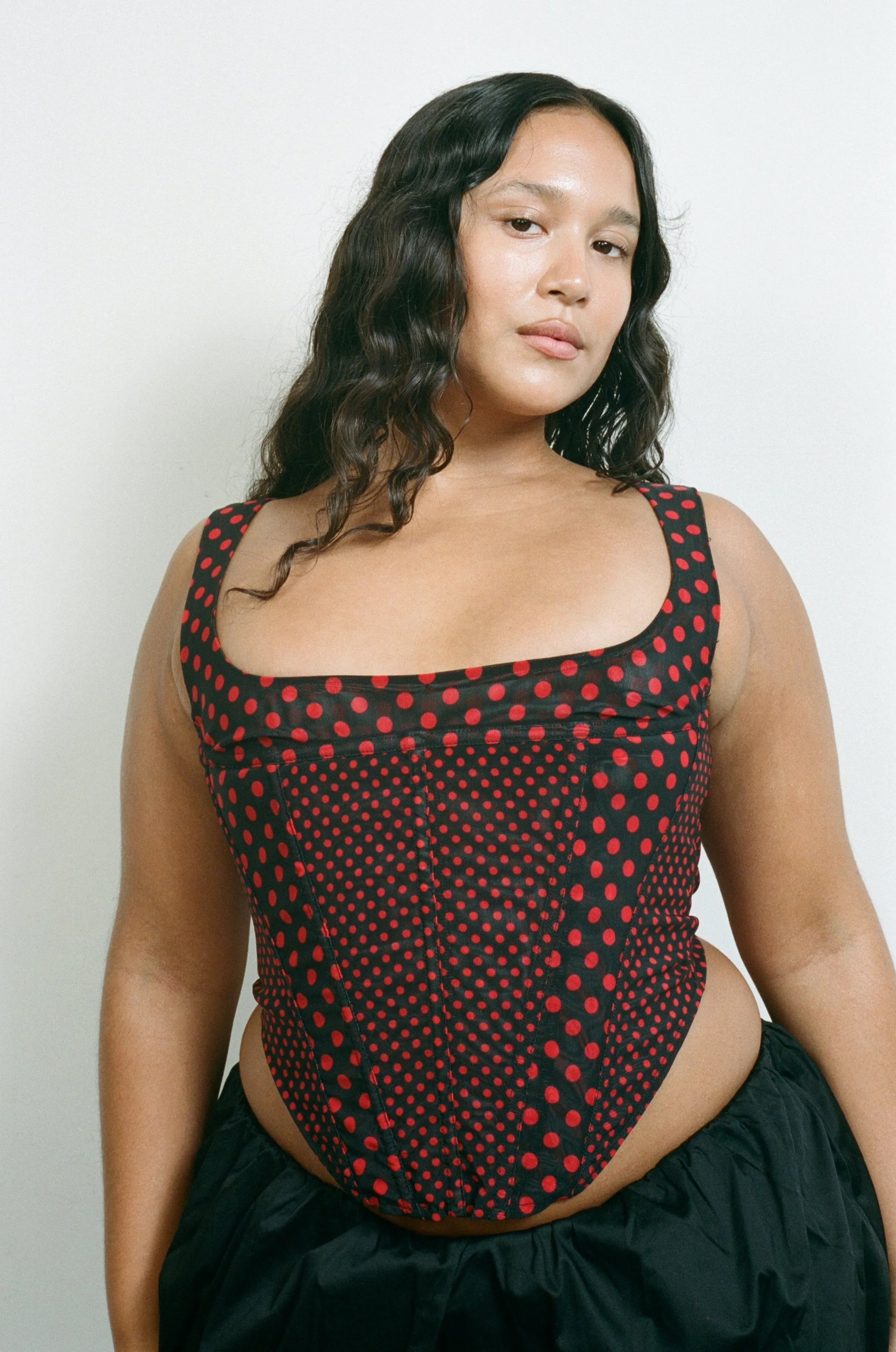 Odor Control Technology CAMPBELL CORSET - BLACK POLKA DOT