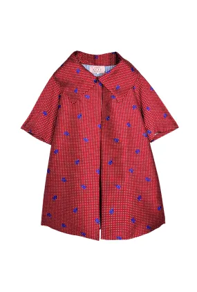 Car Coat - Gingham et Rose Comfortable Urban Piece High Collar Style