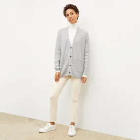 Caro Cardigan - Cashmere :: Light Heather Gray UV Protection Enhanced
