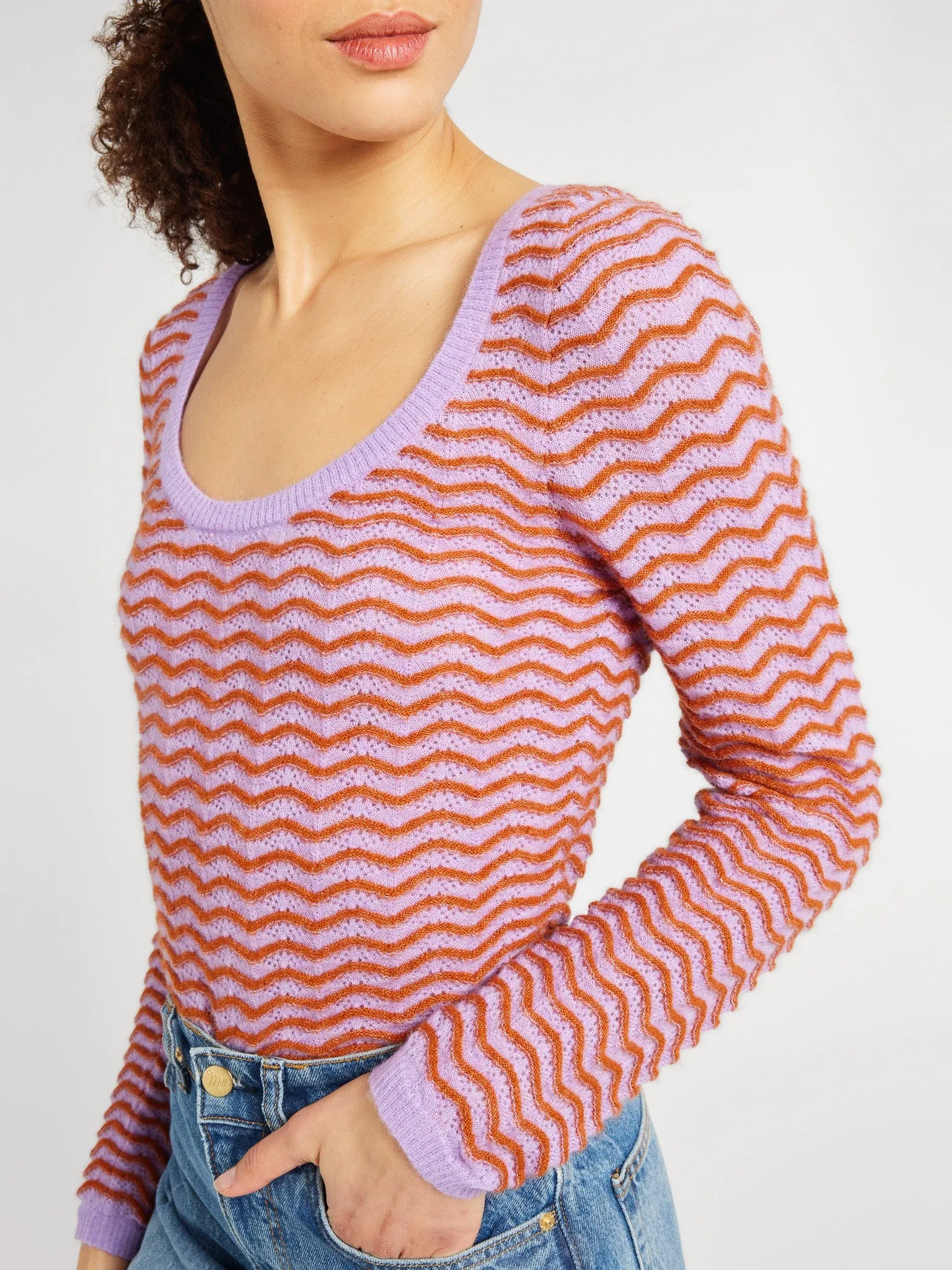 Anti Microbial Lining Catalina Pullover in Lavender Cocoa