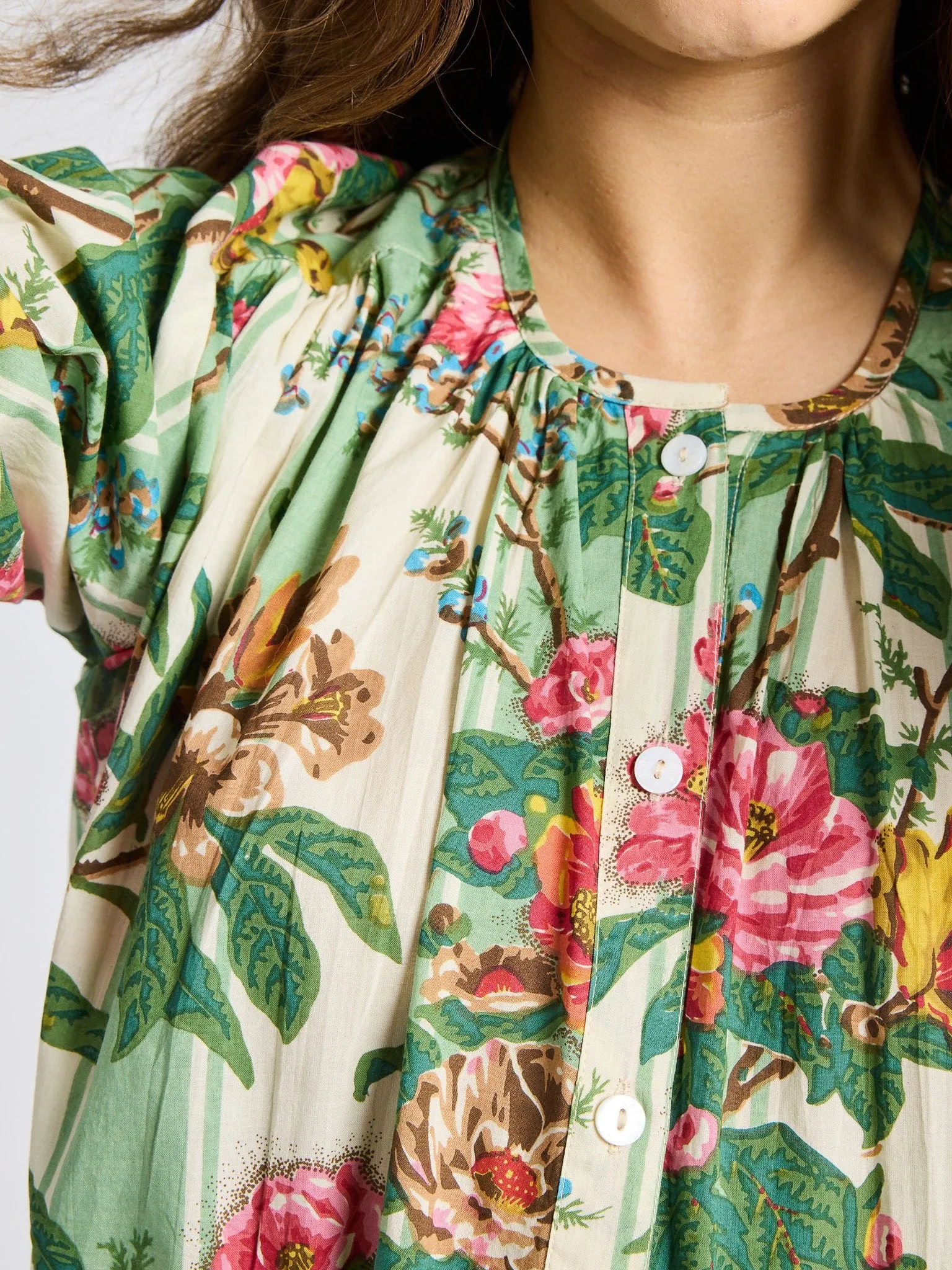 Cecily Top in Garden Stripe AbrasionResistant Finish