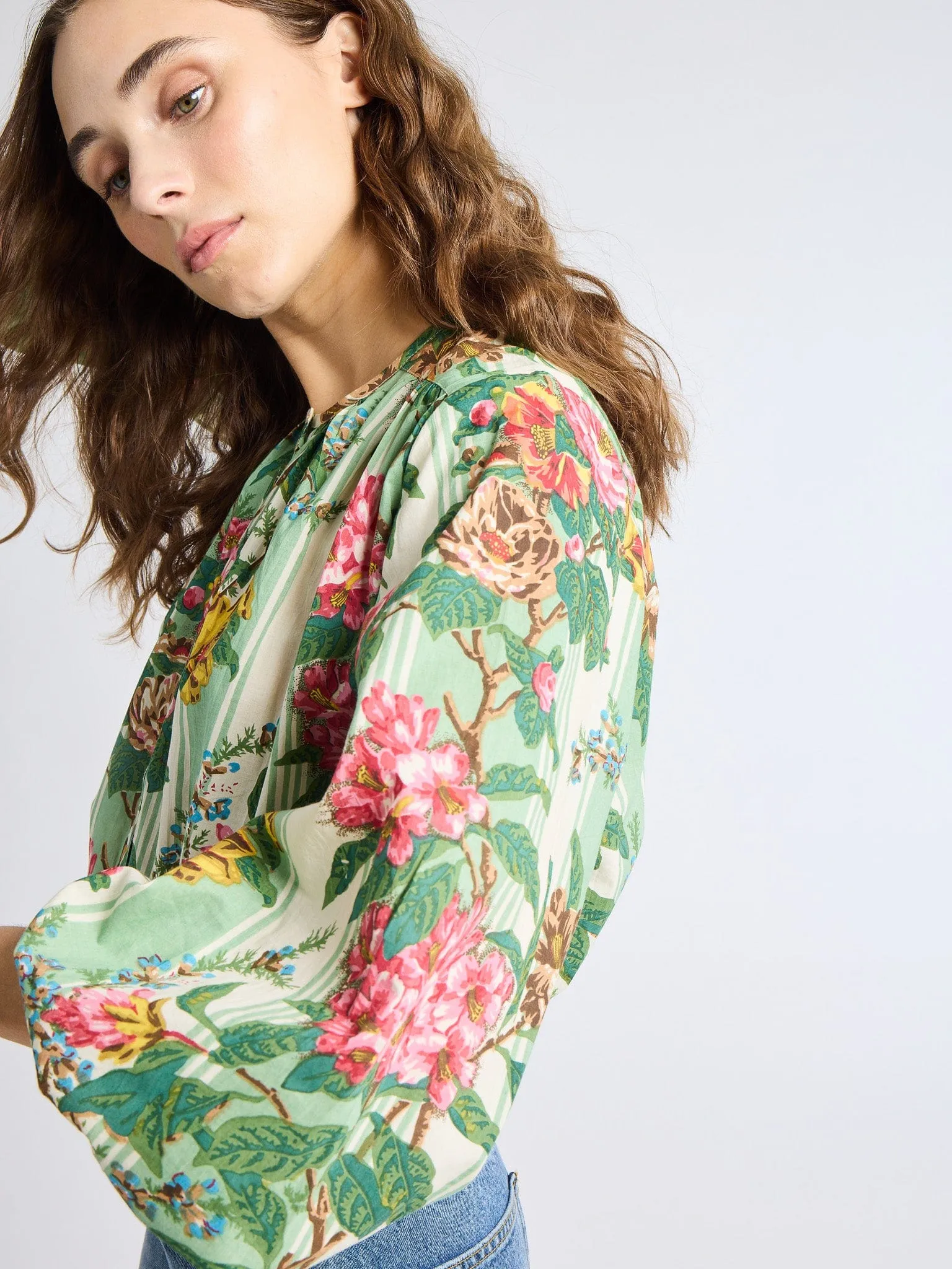 Cecily Top in Garden Stripe AntiPilling