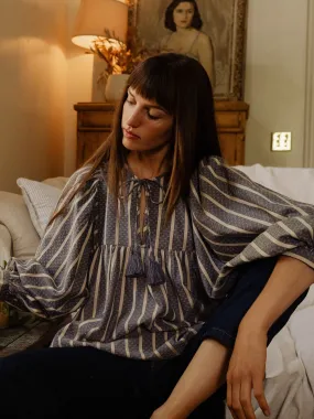 Stylish Tank Quick Dry Performance Charlie Top in Chambray Stripe