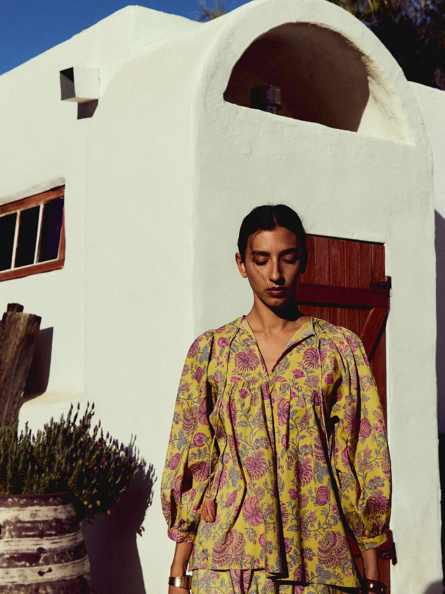 Charlie Top in Citron Floral Relaxed Hoodie