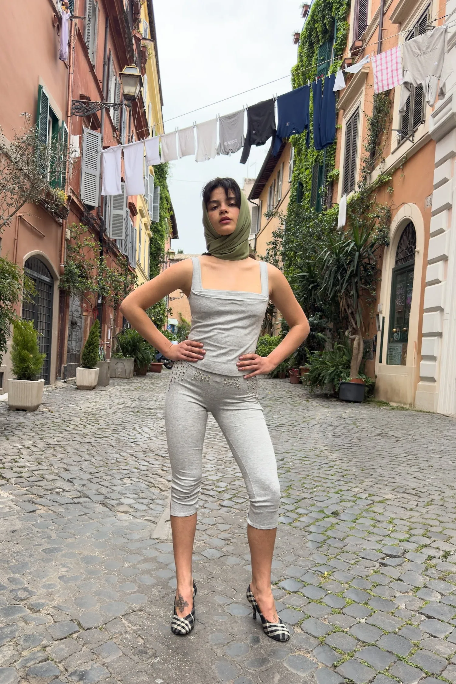 HiddenDrawcord Tear Resistant Design CHER CAPRI - HEATHER GREY