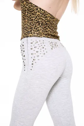 CHER CAPRI - HEATHER GREY Comfy Stretch Wide-leg cut