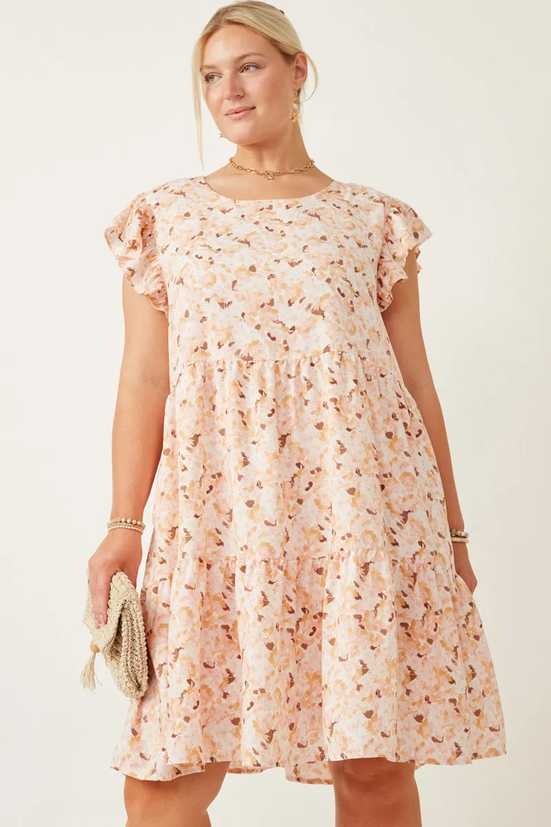 Soft Floral Ruffled Tank Dress Clean Comfort Elegant Silhouette