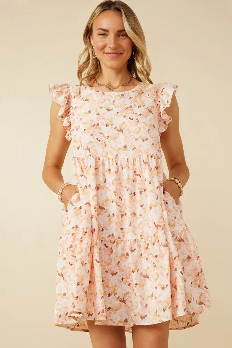 Soft Floral Ruffled Tank Dress Modern Aesthetic