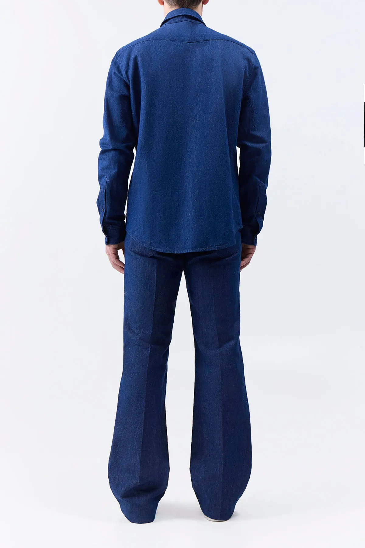 Cholul Shirt in Recycled Cotton Linen Denim Friction Reduction Technology