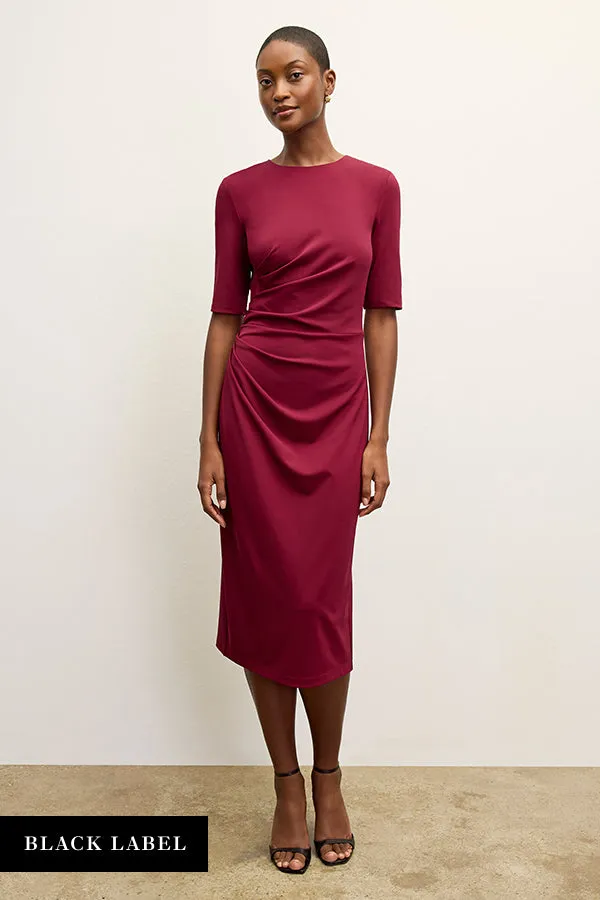 LowProfileZipperSystem Ribbed Collar Style Sweat Proof Lining Ciela Dress - Italian Jersey :: Grenache